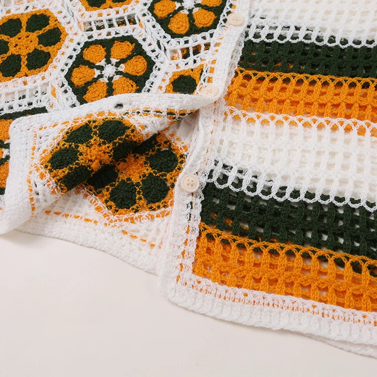 Geometric Patchwork Crochet Shirt - FM0102000042