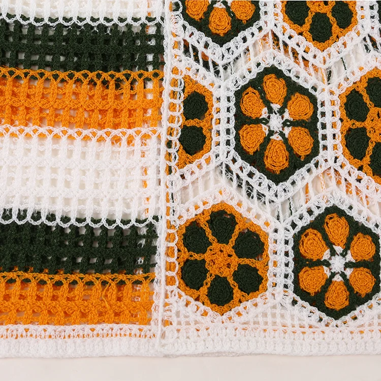 Geometric Patchwork Crochet Shirt - FM0102000042