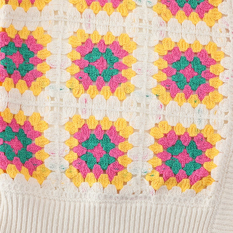 Boho Geometric Crochet Vest - FM0102000045