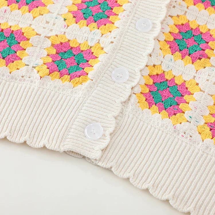 Boho Geometric Crochet Vest - FM0102000045