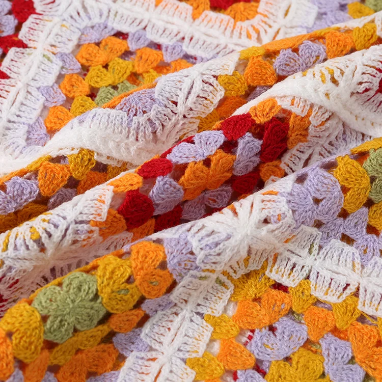 Multi-Color Granny Square Crochet Top - FM0102000100