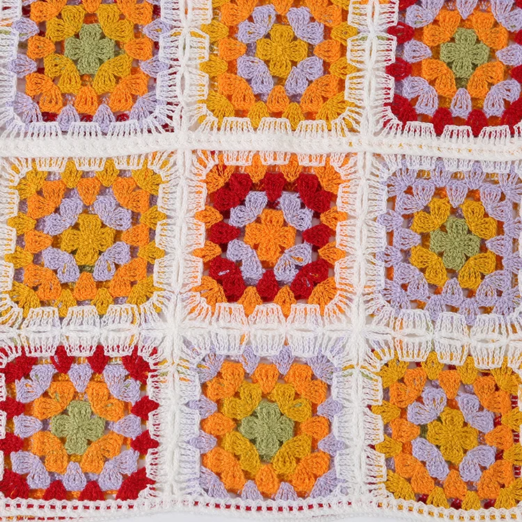 Multi-Color Granny Square Crochet Top - FM0102000100