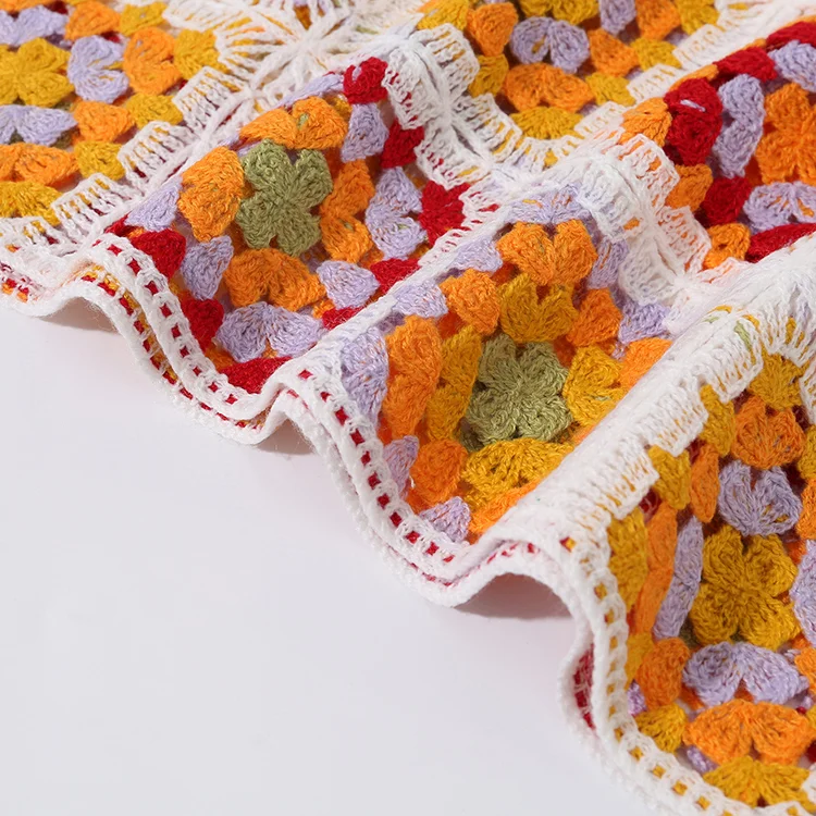 Multi-Color Granny Square Crochet Top - FM0102000100