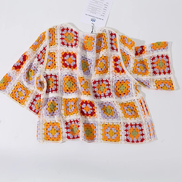 Multi-Color Granny Square Crochet Top - FM0102000100