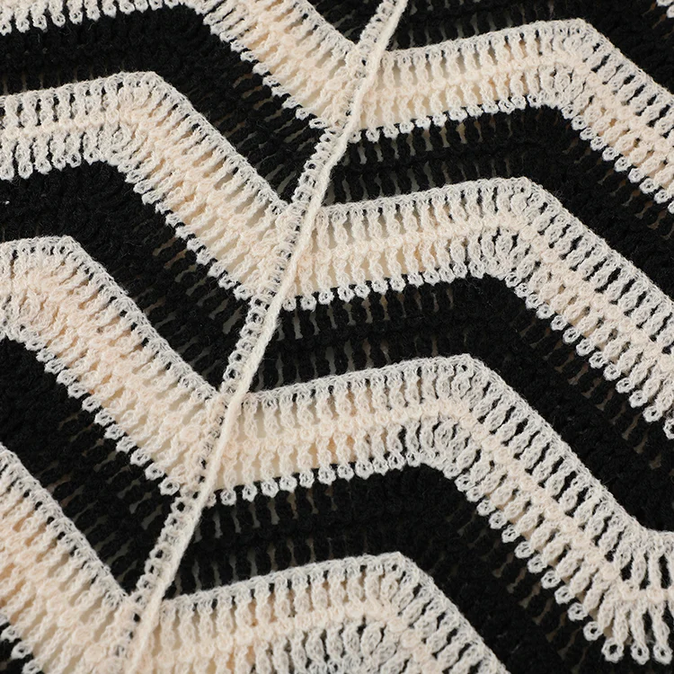 Chevron Stripe Crochet Kimono - FM0102000101