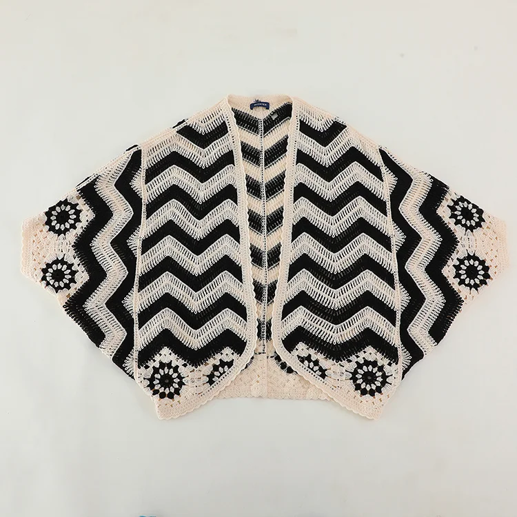Chevron Stripe Crochet Kimono - FM0102000101