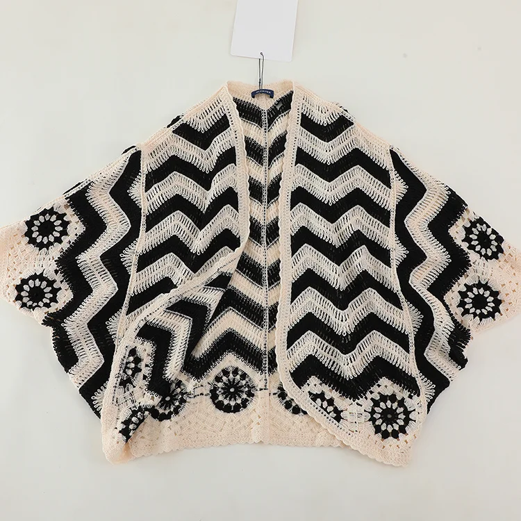 Chevron Stripe Crochet Kimono - FM0102000101