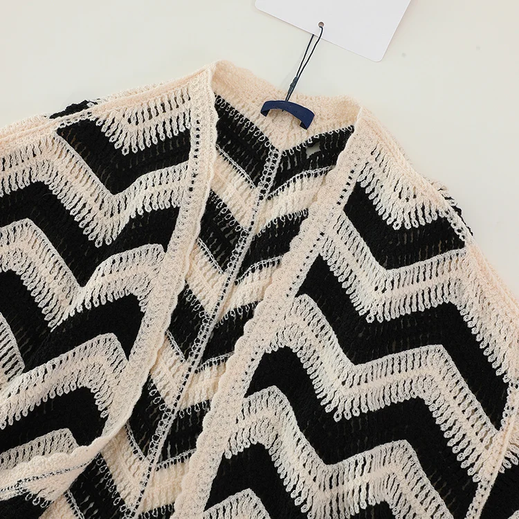 Chevron Stripe Crochet Kimono - FM0102000101