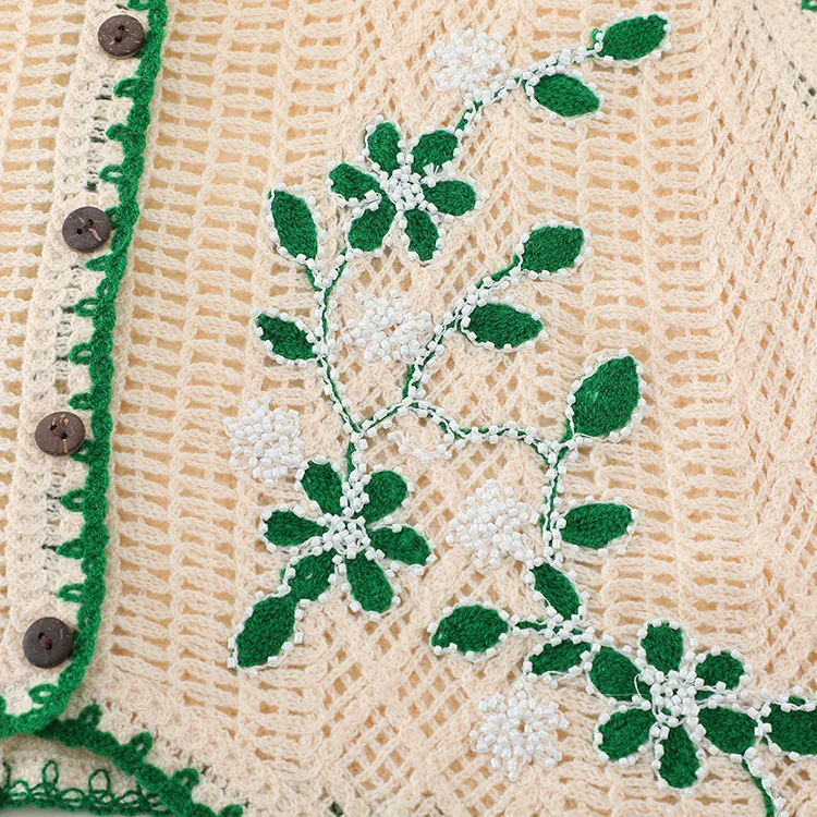 Floral Crochet Cardigan Vest - FM0102000103