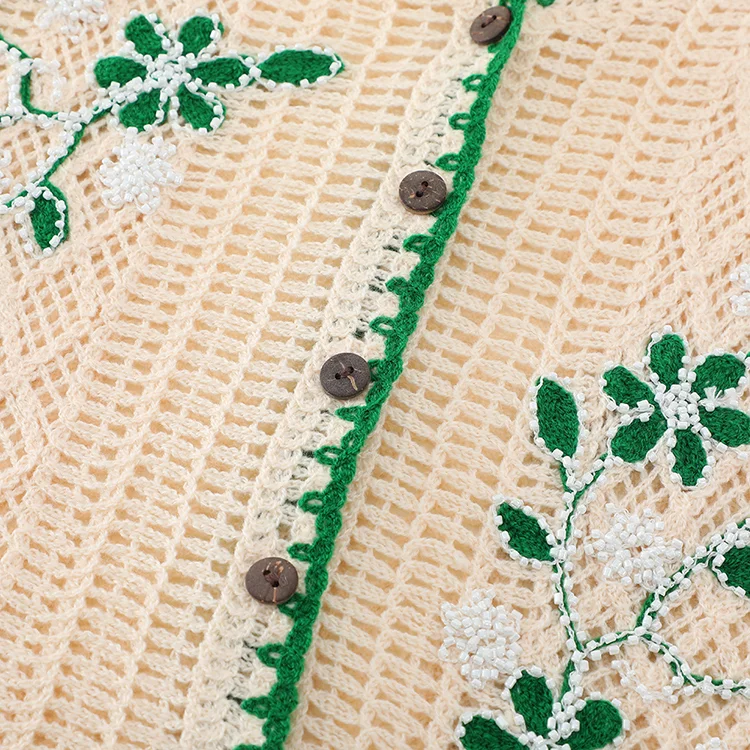 Floral Crochet Cardigan Vest - FM0102000103