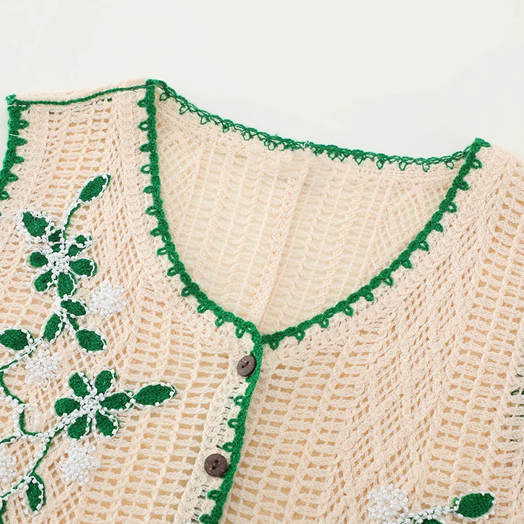Floral Crochet Cardigan Vest - FM0102000103