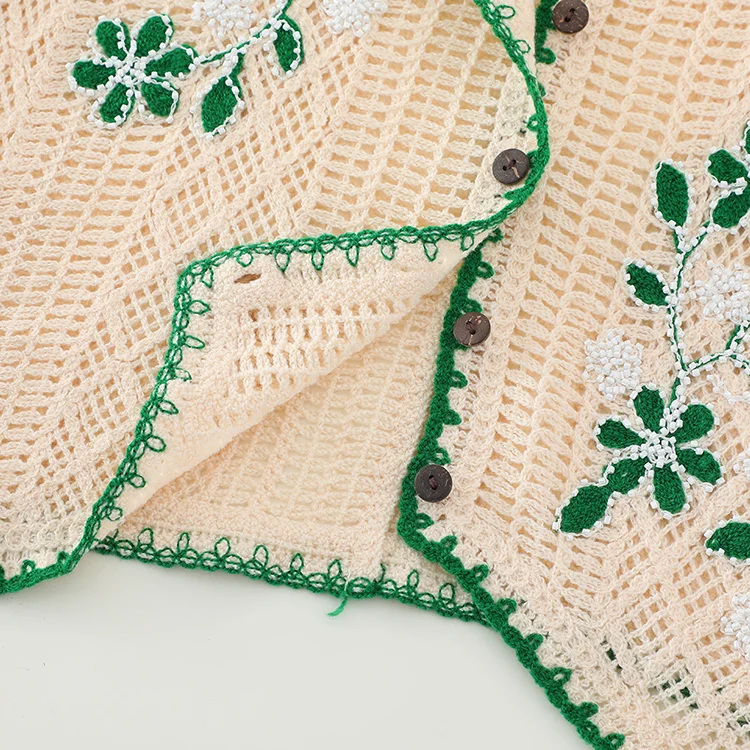 Floral Crochet Cardigan Vest - FM0102000103