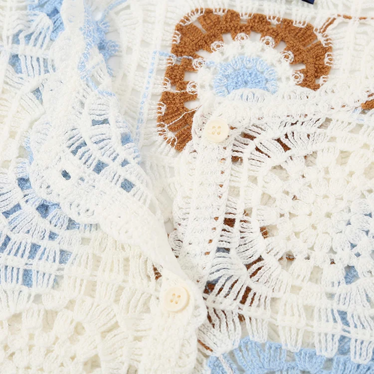 Floral Patchwork Crochet Cardigan - FM0102000104