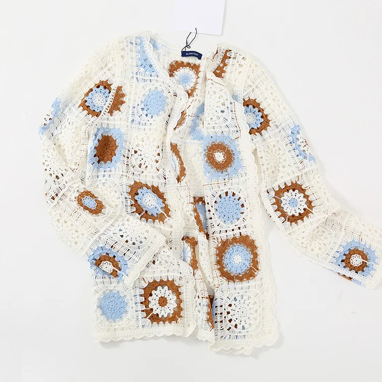 Floral Patchwork Crochet Cardigan - FM0102000104