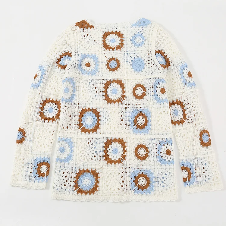 Floral Patchwork Crochet Cardigan - FM0102000104