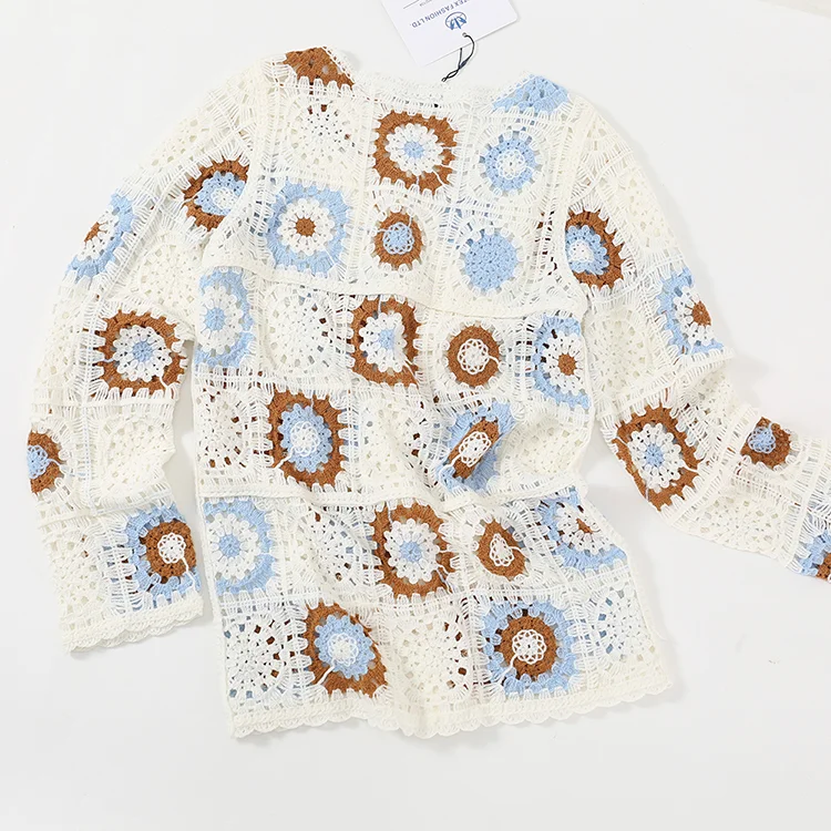 Floral Patchwork Crochet Cardigan - FM0102000104