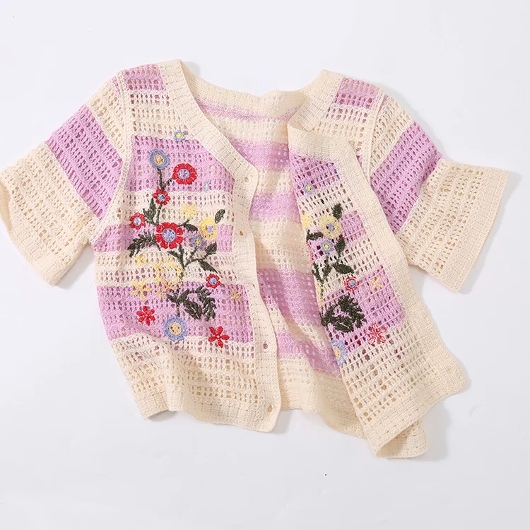 Striped Crochet Halter Top - FM0102000110