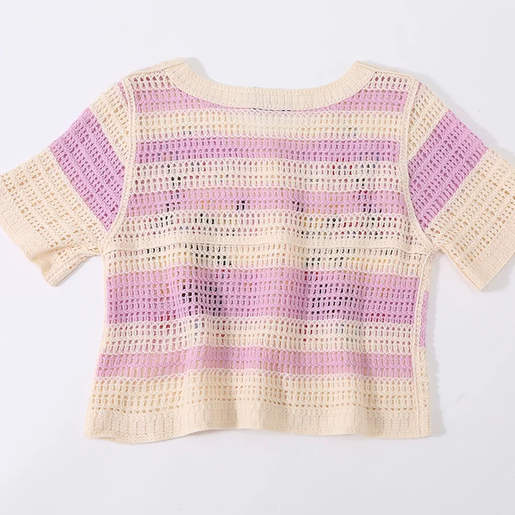 Striped Crochet Halter Top - FM0102000110