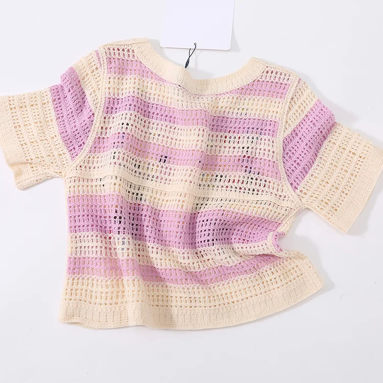 Striped Crochet Halter Top - FM0102000110