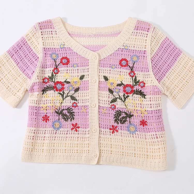 Striped Crochet Halter Top - FM0102000110