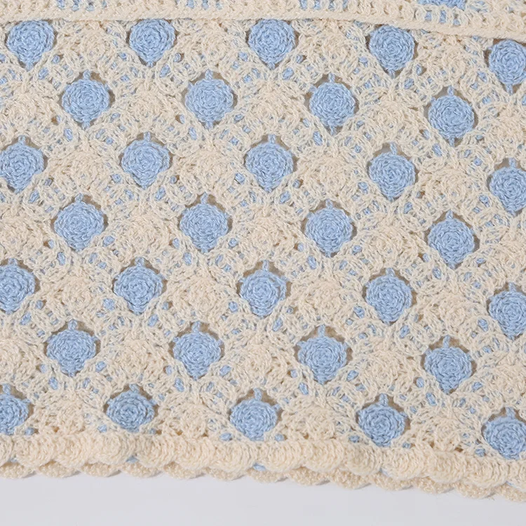 Two-Tone Grid Pattern Crochet Vest - FM0102000113