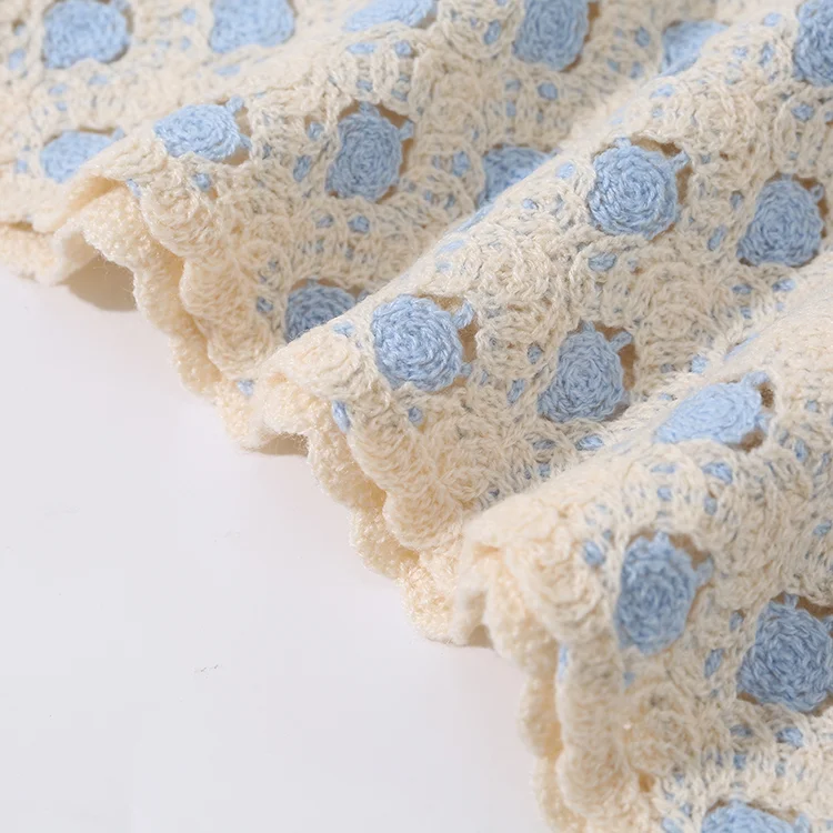 Two-Tone Grid Pattern Crochet Vest - FM0102000113