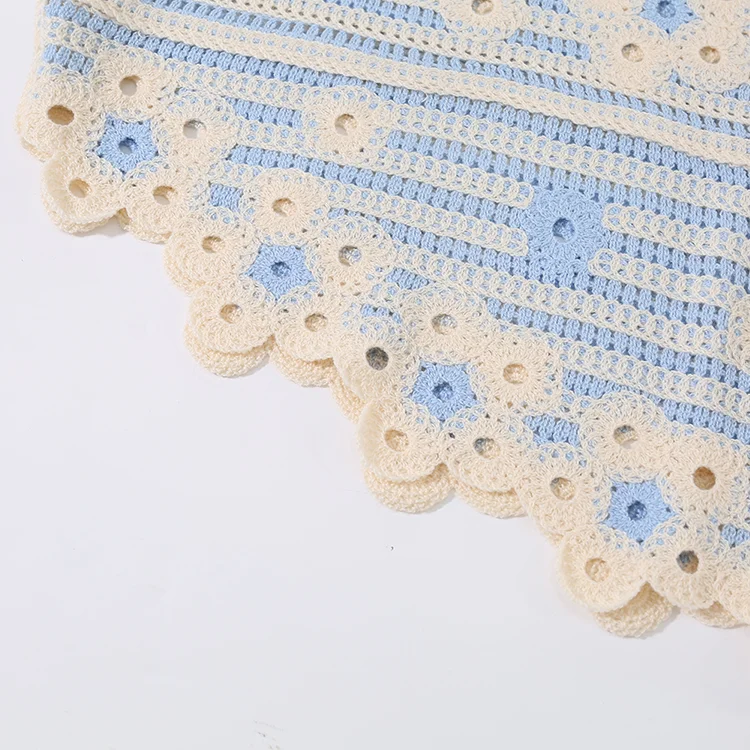 Asymmetric Floral Crochet Vest - FM0102000114