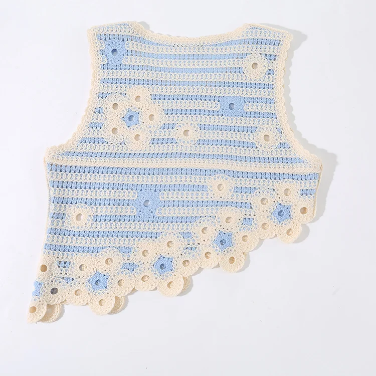 Asymmetric Floral Crochet Vest - FM0102000114