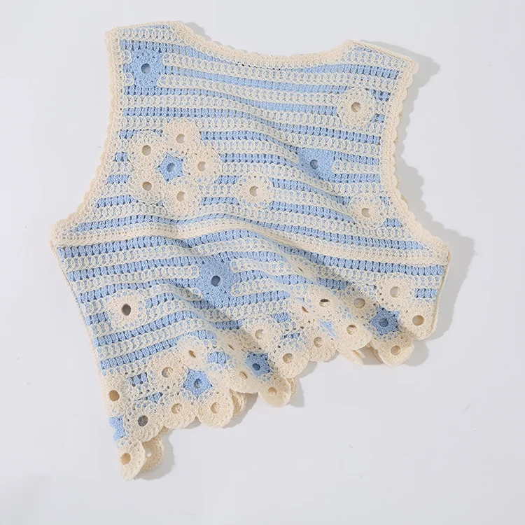 Asymmetric Floral Crochet Vest - FM0102000114