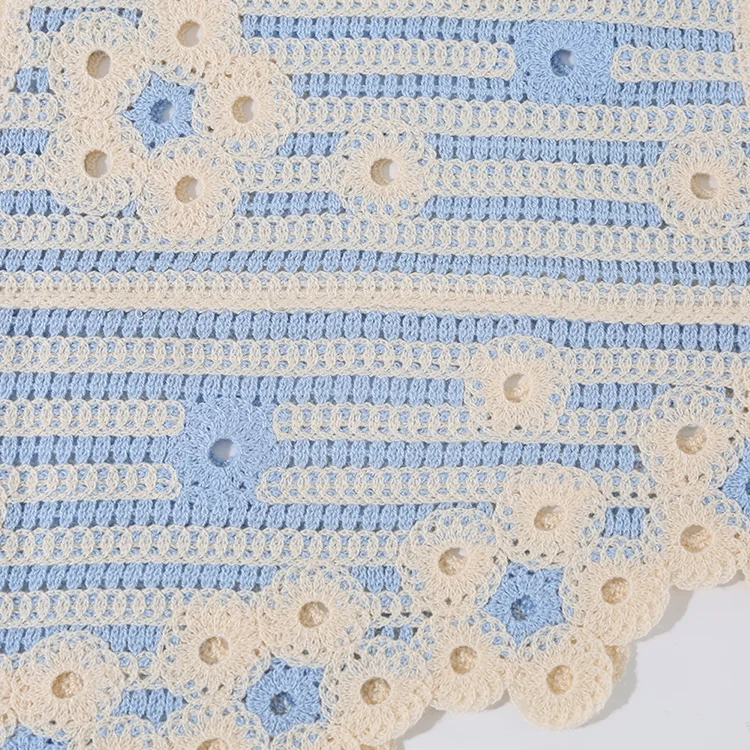 Asymmetric Floral Crochet Vest - FM0102000114