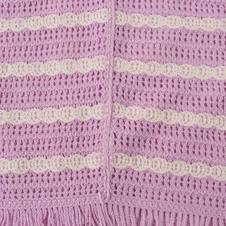 Floral Crochet Vest with Fringe - FM0102000116