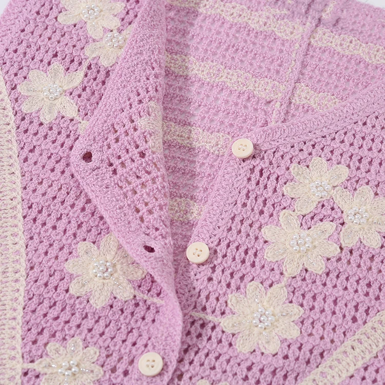 Floral Crochet Vest with Fringe - FM0102000116