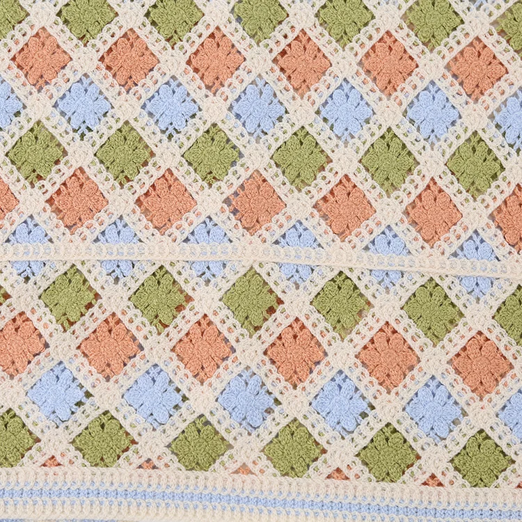 Pastel Checkered Crochet Vest - FM0102000117