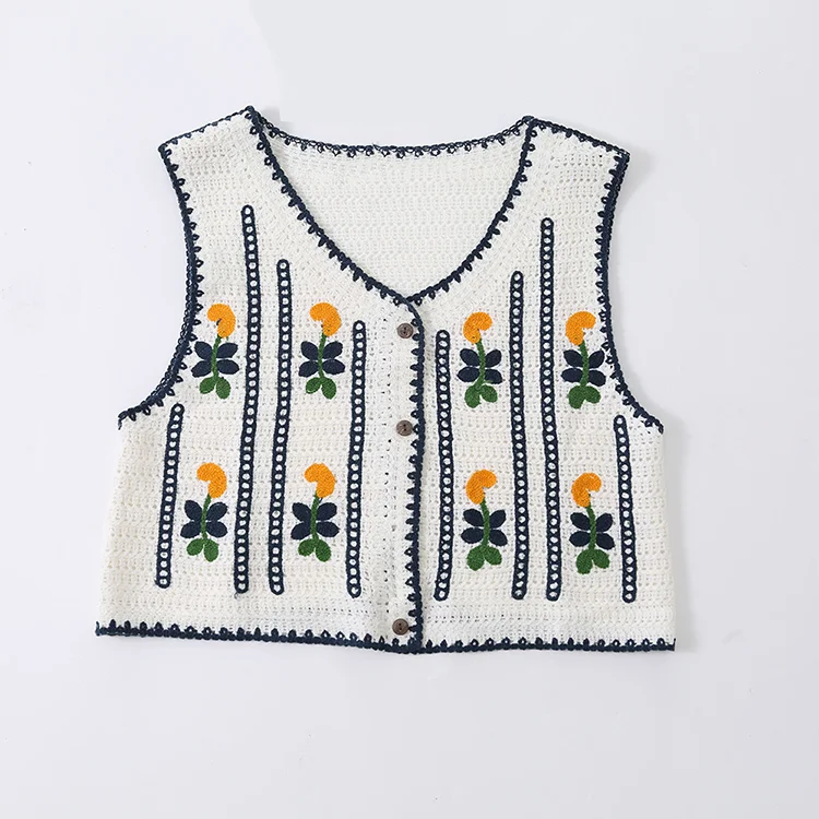 Floral Crochet Vest - FM0102000118