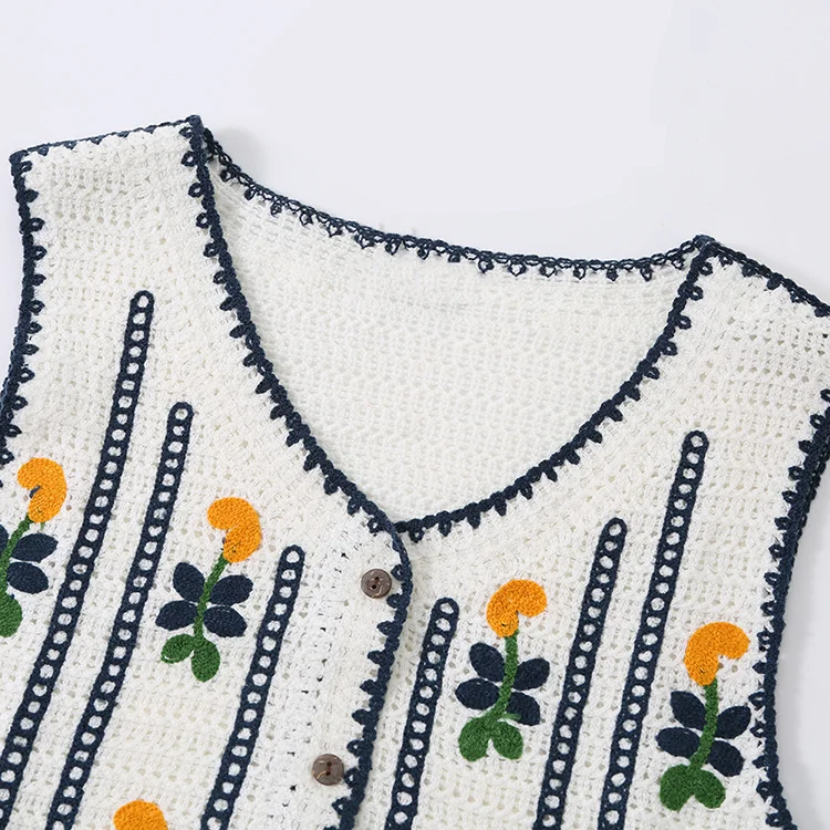 Floral Crochet Vest - FM0102000118