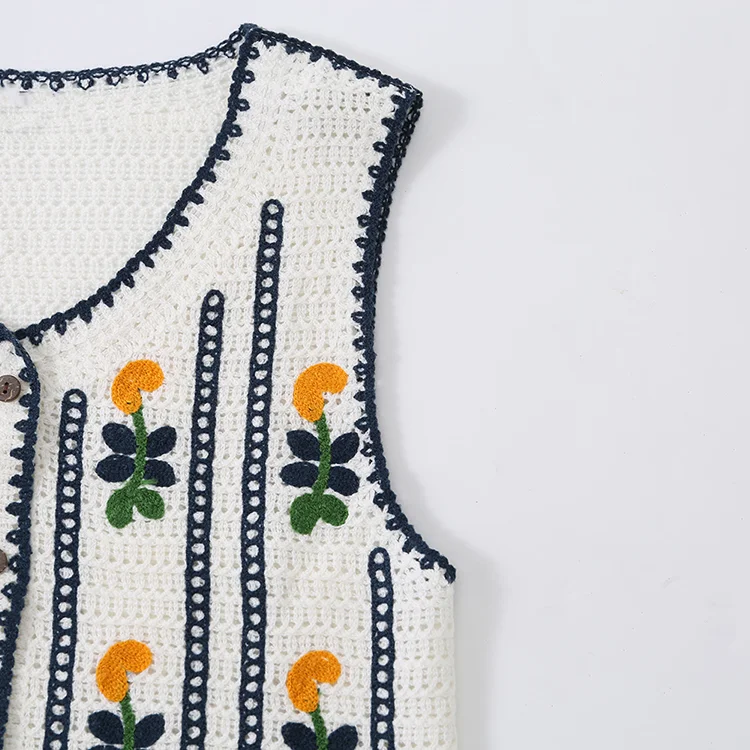 Floral Crochet Vest - FM0102000118