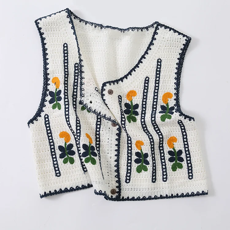 Floral Crochet Vest - FM0102000118