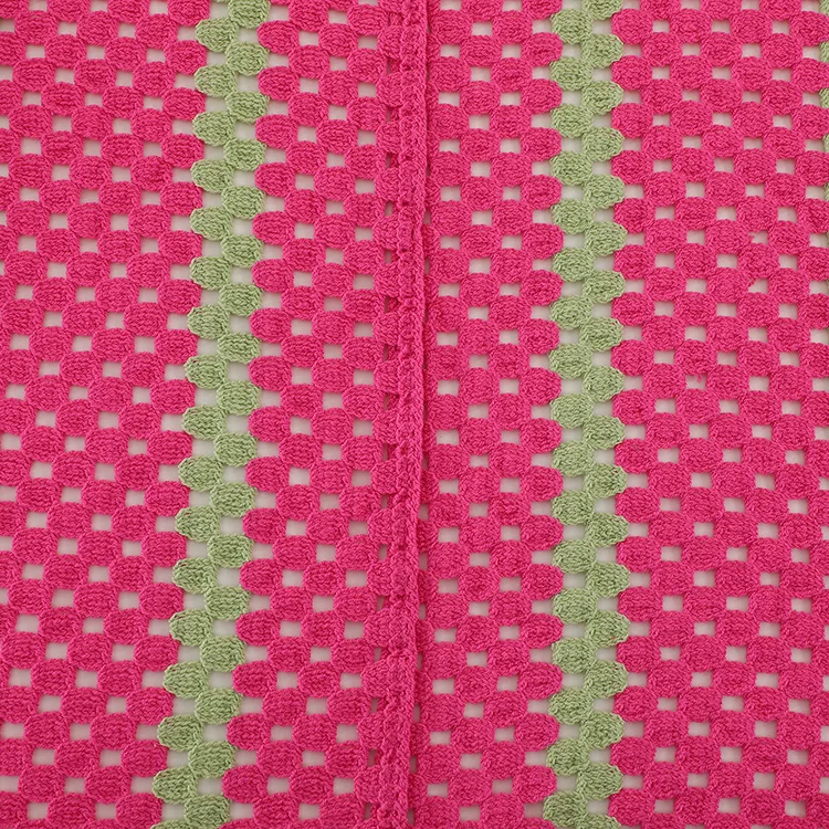 Striped Granny Stitch Crochet Shirt - FM0102000147