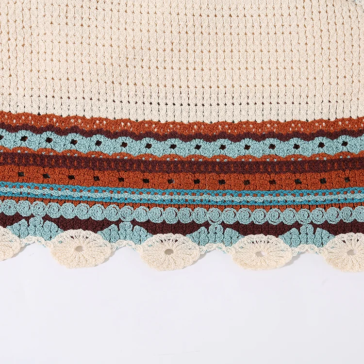 Striped Boho Crochet Knit Crop Top - FM0102000149