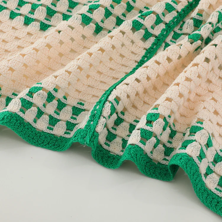 Openwork Crochet Resort Polo Shirt - FM0102000151