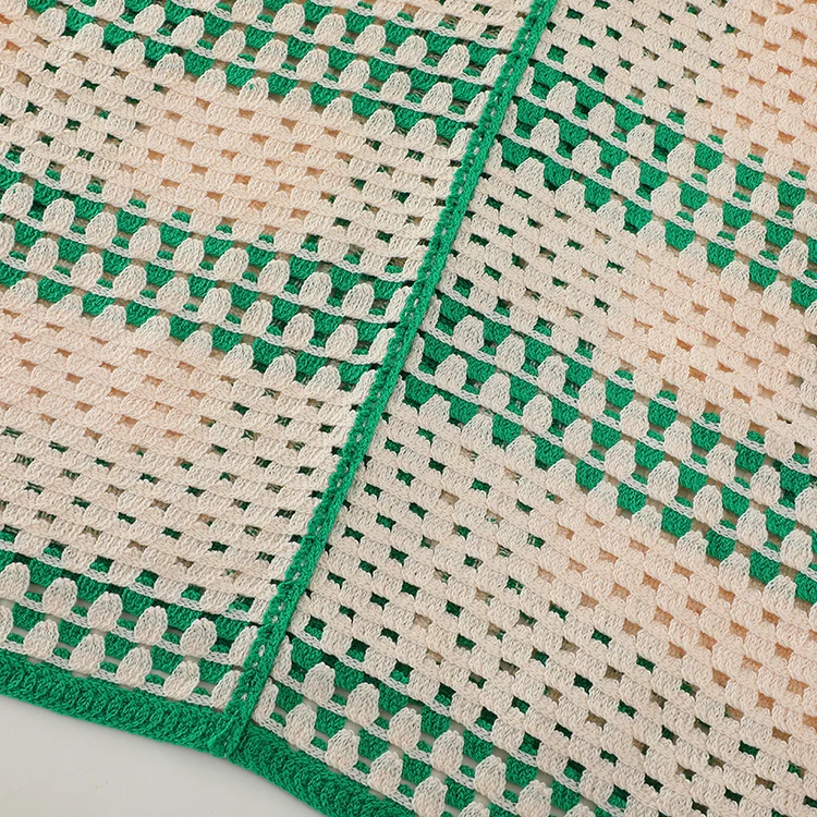 Openwork Crochet Resort Polo Shirt - FM0102000151