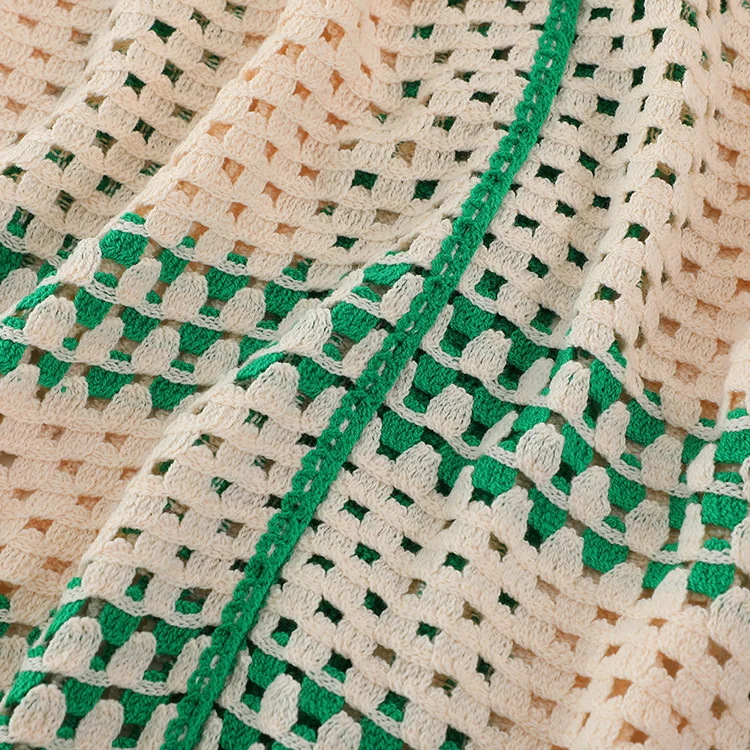 Openwork Crochet Resort Polo Shirt - FM0102000151