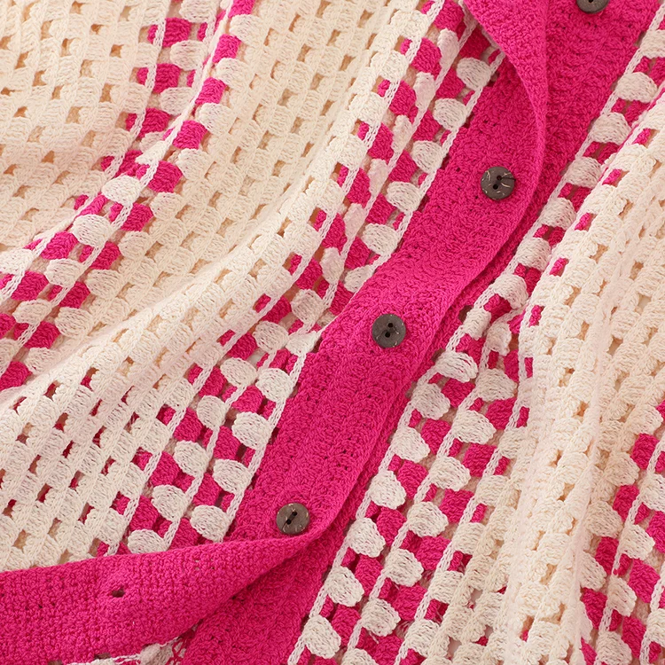 Graphic Trim Crochet Tunic Shirt - FM0102000151