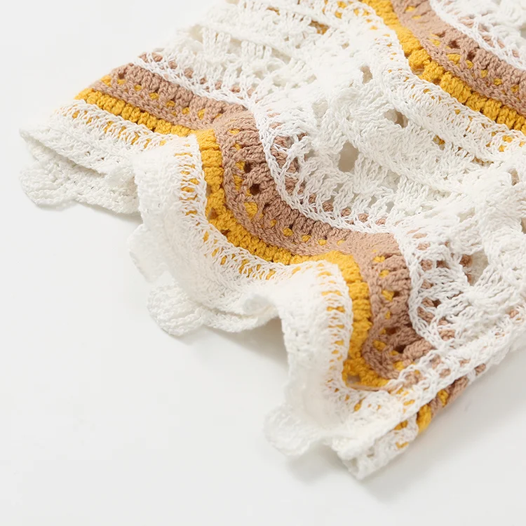 Chevron Crochet Crop Sweater - FM0102000153