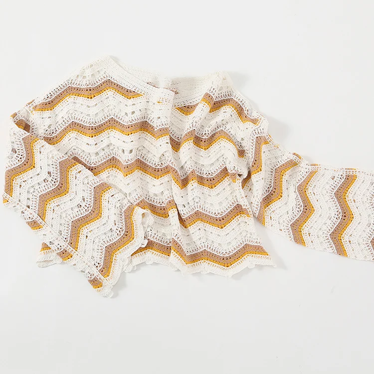 Chevron Crochet Crop Sweater - FM0102000153