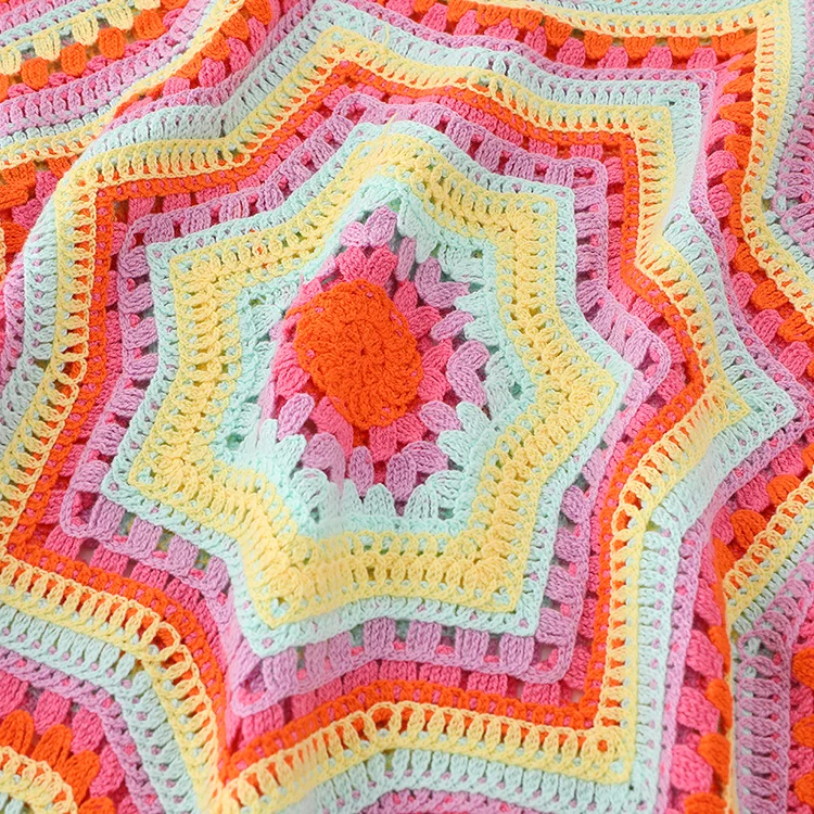 Geo Stripe Crochet Knit Crop Top - FM0102000155