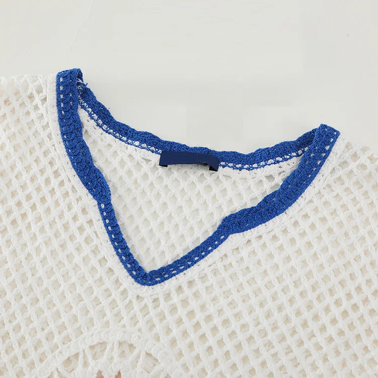 Floral Motif Mesh Crochet Top - FM0102000161