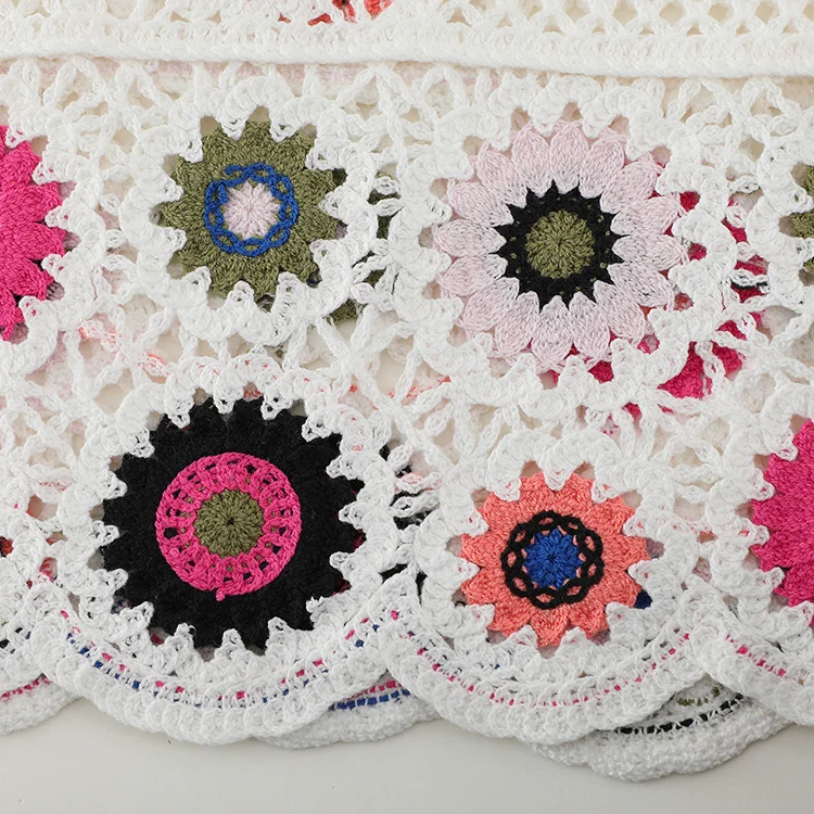 Floral Motif Mesh Crochet Top - FM0102000161