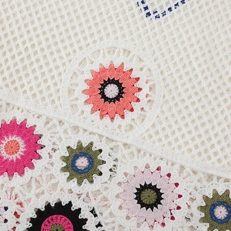 Floral Motif Mesh Crochet Top - FM0102000161