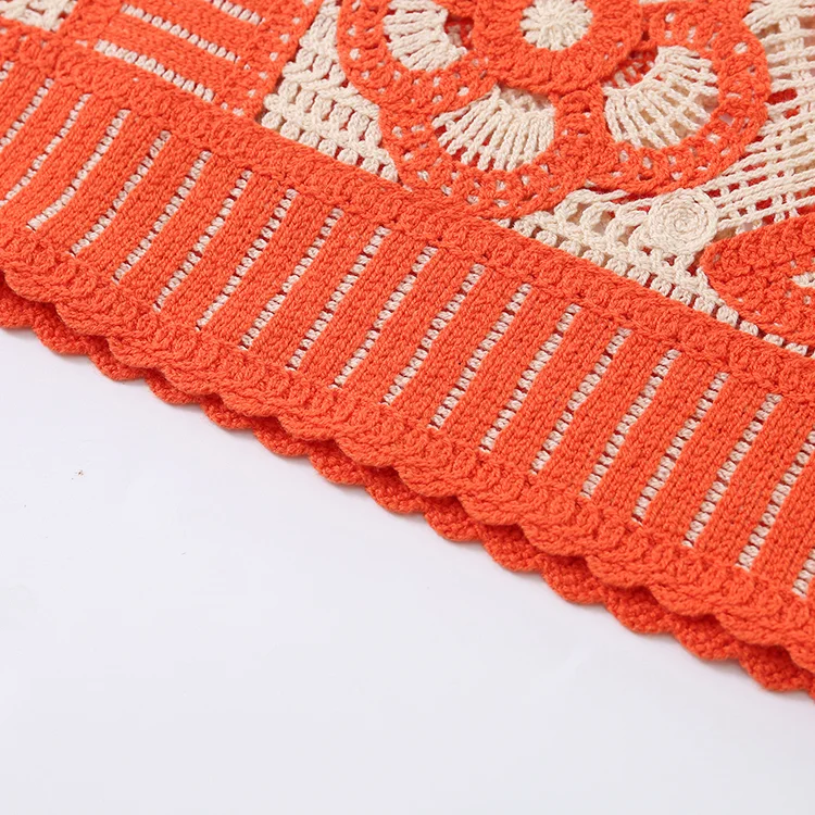 FM0102000169 Retro Floral Crochet Tank Top